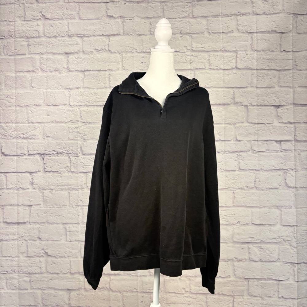 Cutter & Buck Mens XL Roam Recycled Black Quarter Zip Pullover Long Sleeve - Picture 1 of 13
